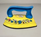 Vintage1970 Ohio Art Co Sunnie Miss Tin Play Iron toy Yellow w/ flowers 23OH177