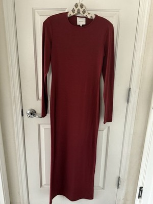 Reformation Women's Tommie Long Sleeve Stretch Dress - Red - Maxi Dresses