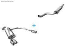 Fox Duplex Komplettanlage ab Kat (Ø63,5mm) VW Golf 4 2x76 rund mit Abs.