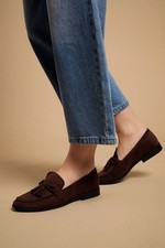 Oasis Brown Loafers Womens Casual Flats