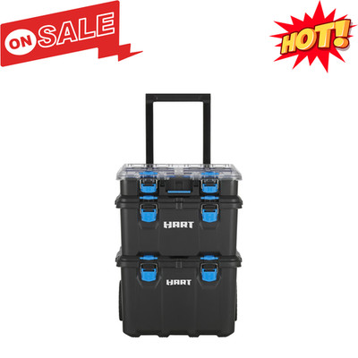 HART Stack System Mobile Tool Storage and Organization Case Black & Blue New