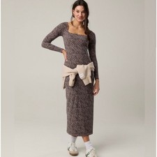 Offline by Aerie Long Sleeve Cheetah Square Neck Maxi Dress with Built in Bra