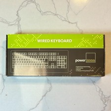 Powerzone Wired Keyboard USB Black PC Computer Office Desktop New Open Box