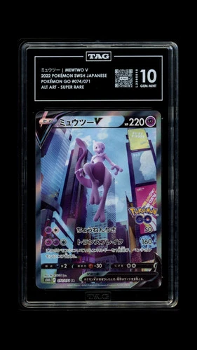 Mewtwo V #074/071 Alt Art Pokemon GO Sword & Shield Japanese TAG 10 Gem Mint