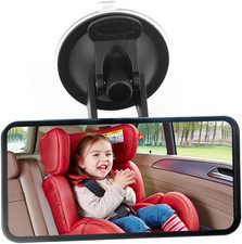 Car Baby Rear Facing Seat Mirror, HD 5.12  2.57" 360 Rotatable  Vacuum Suct...