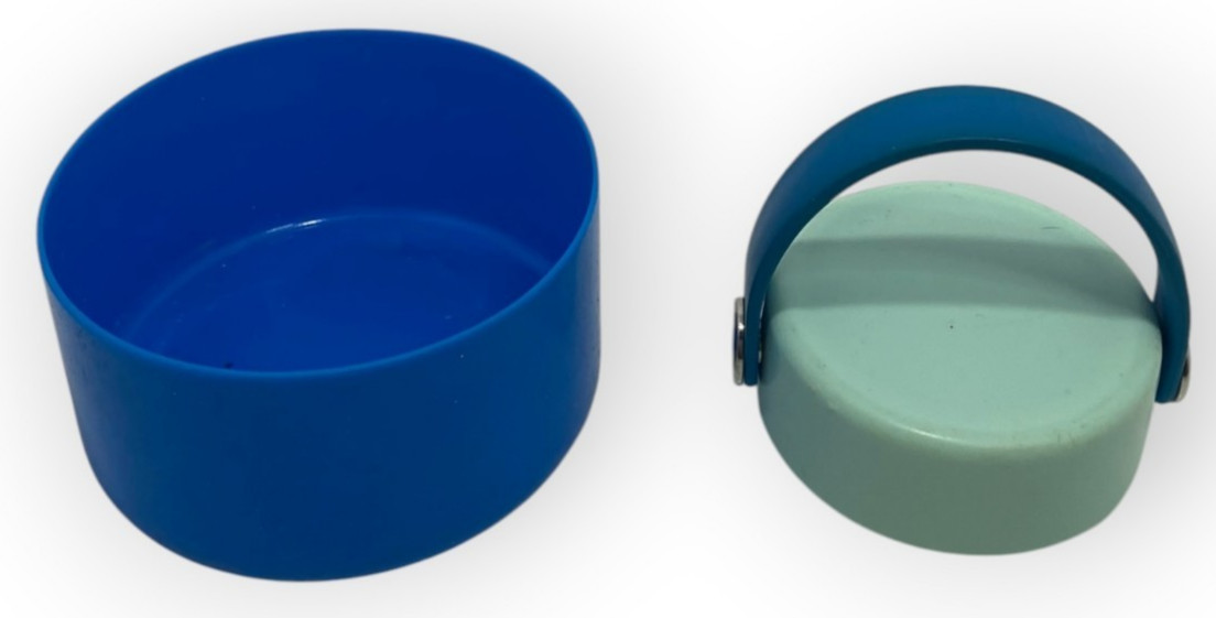 HYDRO FLASK BLUE 2.75" WIDE MOUTH LID + 3.75"x2" SILICONE BOOT FOR WATER BOTTLE