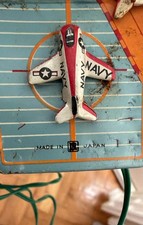 Vintage Nomura TN Japan Tin Plate Remote Control Aircraft Carrier 615 - 1950s