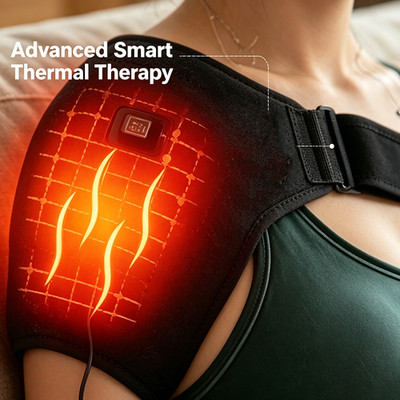 Heated Shoulder Support Brace Wrap Vibration Massage Belt For Arms