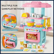 Mini Kitchen Counter Play Set DIY Simulated Cooking Food Tableware Play House