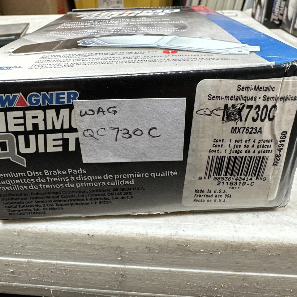 Juego de pastillas de freno de disco - Pastillas de freno de disco delanteras ThermoQuiet Wagner QC730C Foto 2 de 2