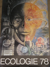 Affiche Surréaliste Militante Écologie 78 - Patrick Brissaud - Rare 76X46cm