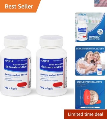 Extra Strength Docusate Sodium 250mg Softgels   Gentle Constipation Relief 100ct