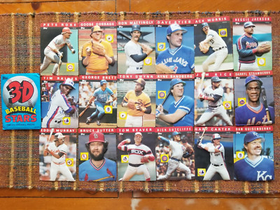 1985 TOPPS 3D BASEBALL STARS LOT OF 18 DIFFERENT