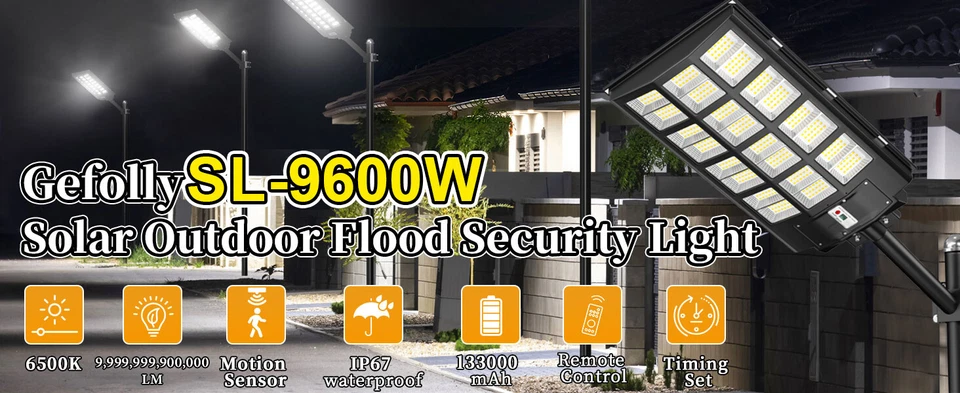 Large Commercial Solar Street Lights Outdoor Dusk to Dawn Super Bright Aluminium - Image 4 of 4