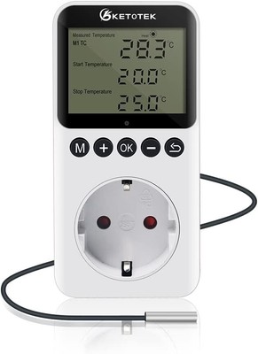 Digital Thermostat Steckdose Timer Tag Nacht Temperaturregler mit 3 Arbeitsmodi