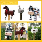 Unique Chicken Cow Metal Mailbox Weatherproof Farm Animals Mailbox Garden Decor