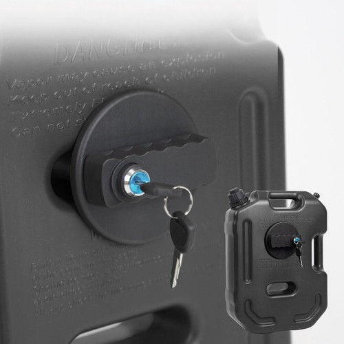10L Jerry Can Car Motorcycle Spare Oil Tank with Lock & Key Black - Picture 5 of 10