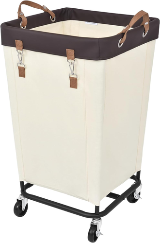 160L Laundry Basket with Wheels, Large Rolling Hampers for Clothing Organizer, D