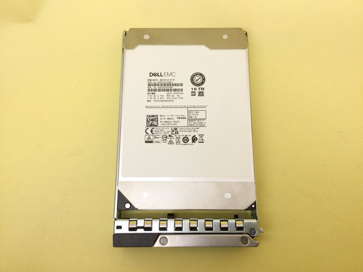 WNXKJ Dell 16TB 7.2K SATA 6Gb/s 3.5'' 512e HDD 0WNXKJ MG09ACA16TEY