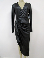 Guess Riviera Maxi Dress Size S Black Silver Sequin Long Sleeve NWT