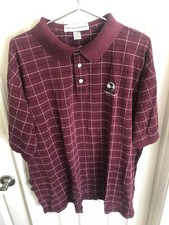 Pebble Beach Polo Men Sz XL Burgundy Double Mercerized Cotton Lisle Made In USA