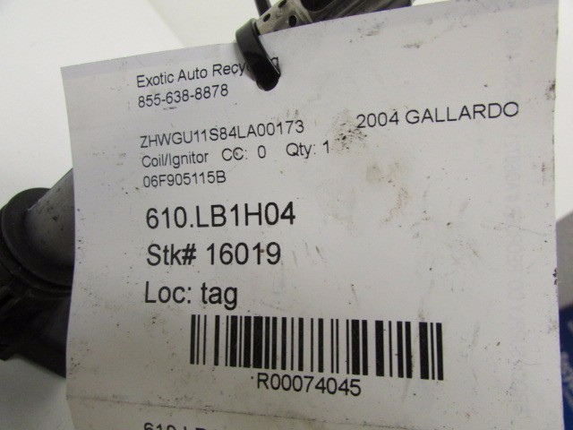 Lamborghini Gallardo, Ignition Coil, Used, P/N 06F905115B