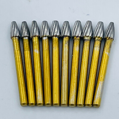 10-Pack Dental FG 7406 Tungsten Carbide Burs - Egg Shape For Trimming & Finishing