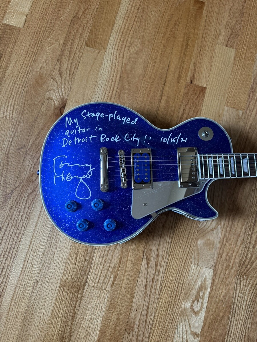Tommy Thayer Stage Used Epiphone Elec Blue Guitar 10/15/21