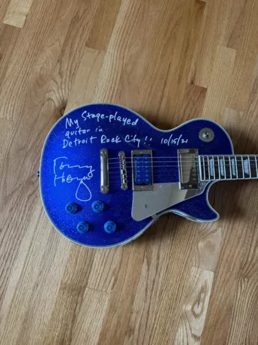 Tommy Thayer Stage Used Epiphone Elec Blue Guitar 10/15/21 End of Road Tour KISS