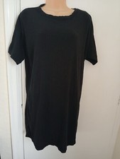 Nasty Gal CollectionBlack Short Sleeve Faux Suede T shirt Dress Size UK 12 - M9