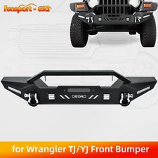 Front Bumper For 1987-2006 Jeep Wrangler Tj Unlimited Yj W Led Lights D-rings