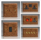 Varilight Kilnwood Medium Oak Wooden Light Switch Plug Socket Dimmer Fuse TV