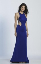 dave and johnny a5225 high neck crepe prom gown