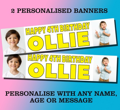 PERSONALISED BIRTHDAY PARTY BANNER 16th 18th 21st 30th 40th 50th 60th any colour - Picture 4 of 37