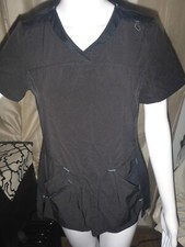 Scrubstar Performance Black XS Scrub Top V Neck Shirt Great Shape Medical Wear