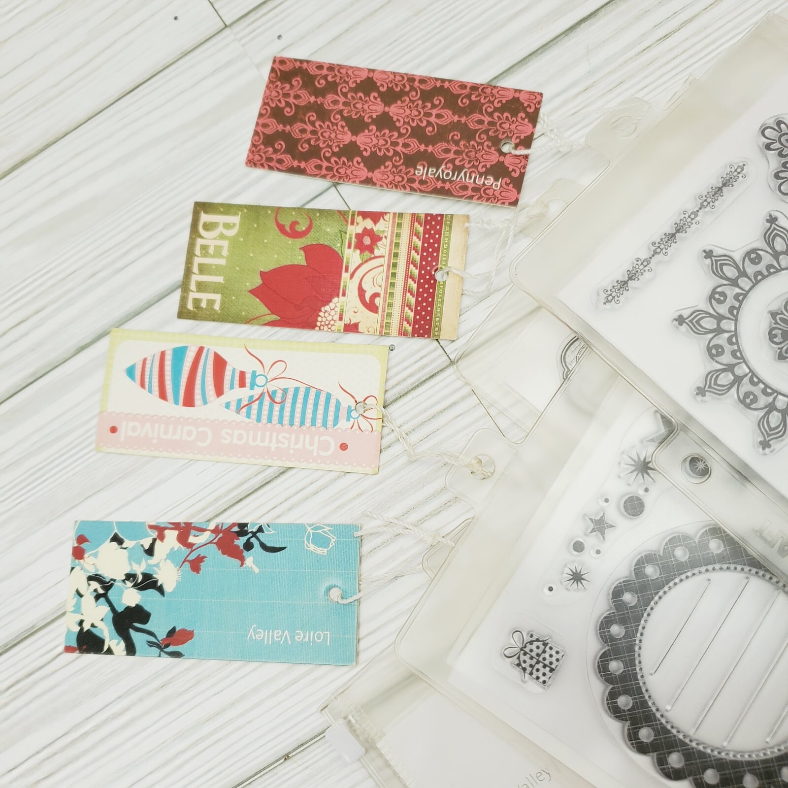 Lot of 4 Kaisercraft Clear Stamps Christmas Birds Flowers Words UNMOUNTED