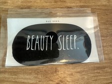 RAE DUNN BEAUTY SLEEP Black Adjustable Cotton Sleep Mask - NEW NIB