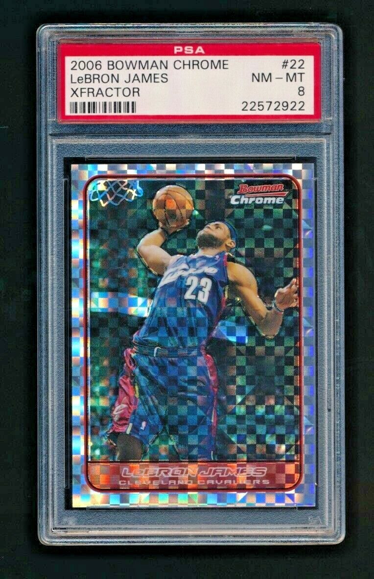 PSA 8 LEBRON JAMES 2006-07 BOWMAN CHROME XFRACTOR REFRACTOR PARALLEL /150 POP 3