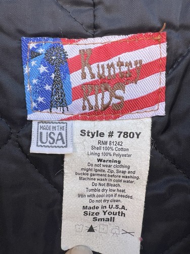 Vintage Kuntry Kids USA Bib Overalls insulated S Youth Boy Carpenter Work Farm - Picture 2 of 14