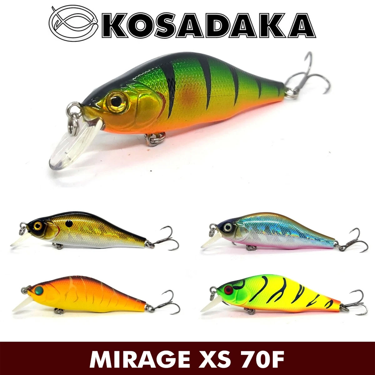 KOSADAKA MIRAGE XS 70F FLOATING FISHING CRANK BAIT LURE 70mm 9.0g DARK HUNTER