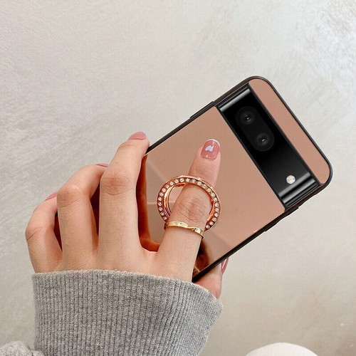 For Google Pixel 8 5A 7 6A 6 Pro Luxury Mirror Ring Holder Phone Case - Picture 6 of 27