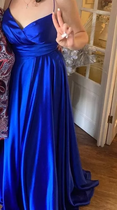 Blue Beaded Lace Ball Gown Royal Blue Occasion Dress With V Neck,  Sleeveless, And Sequins Applique Plus Size From Kuaileju, $152.07 |  DHgate.Com