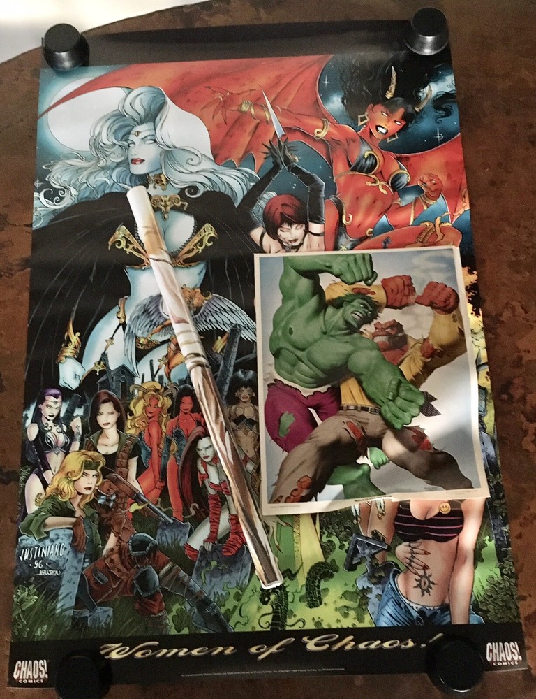 4 Comic Rolled Posters: Shazam! Ross New, Hulk v. Thing, Women Chaos, Catwoman
