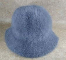 Vintage Fuzzy Orvis Bucket Hat in Medius Gray Grey Color Wool 