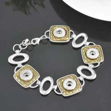 Mini Snap Jewelry Bracelet Silver Gold Toggle fits 4 of 12mm Ginger Petite Charm