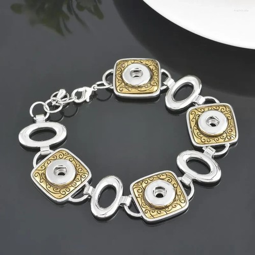 Mini Snap Jewelry Bracelet Silver Gold Toggle fits 4 of 12mm Ginger Petite Charm