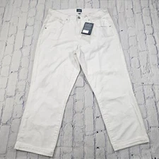 JAG Cecilia WOMENS SIZE 12 White Mid Rise Capri Jeans Cotton Stretch Pockets