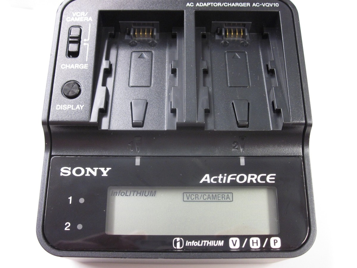Ladegerät kompatibel mit Sony Typ AC-VQV10 Schwarz-Silber