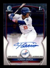 YUNIOR GARCIA 2023 BOWMAN CHROME ROOKIE ON CARD AUTOGRAPH AUTO RC  BD8195