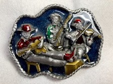 New BLUEGRASS Pewter BELT BUCKLE Siskiyou Guitar Banjo Fiddle COUNTRY Music USA